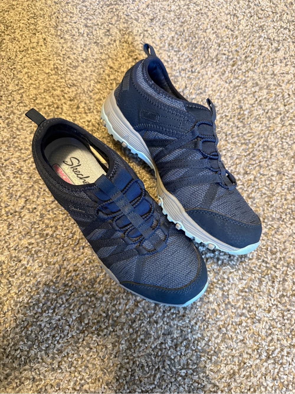 Skechers Navy Blue Memory Foam Slip-On Sneakers - Picture 7 of 12